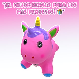 Foto 2 | Brincolín Montable Ecobaby Rosa Inflable Musical Diseño de Unicornio para Niños