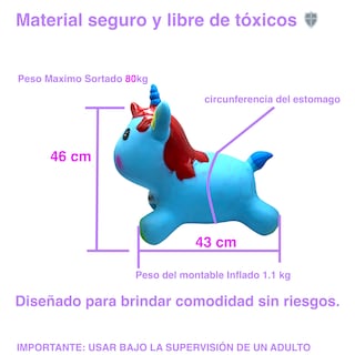 Foto 4 | Brincolín Montable Ecobaby Rosa Inflable Musical Diseño de Unicornio para Niños