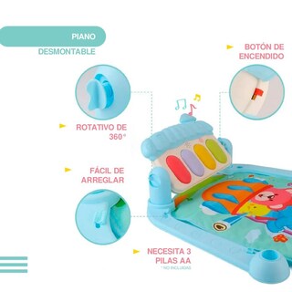 Foto 6 | Tapete de Ejercicio Didáctico YEI Azul con Sonido para Bebé
