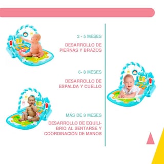 Foto 8 | Tapete de Ejercicio Didáctico YEI Azul con Sonido para Bebé