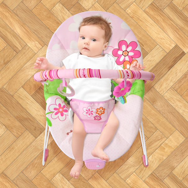 Foto 4 pulgar | Bouncer Silla Mecedora Little Monkey Rosa Vibradora Portátil para Bebé