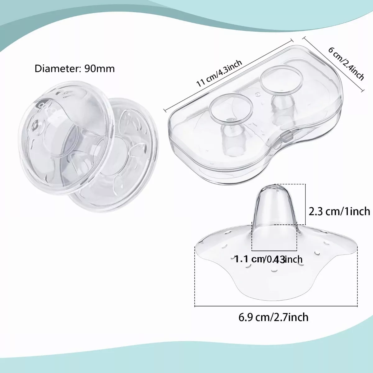 Foto 7 pulgar | Conchas Recolectoras De Leche Materna+ Protectores para Pezón Belug Transparente