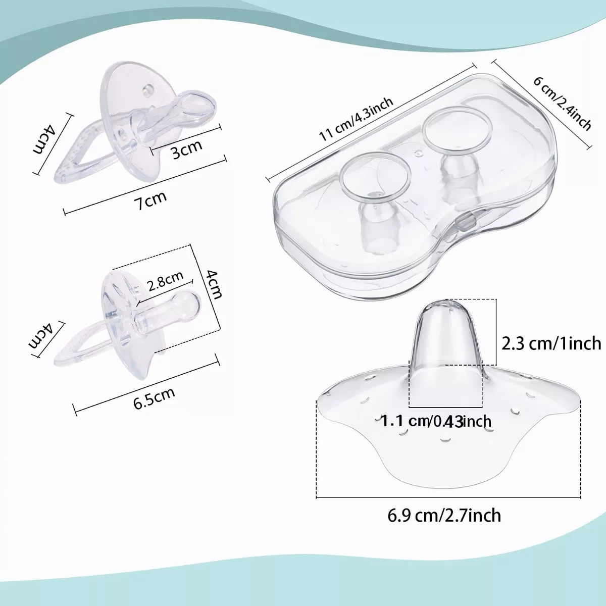 Foto 6 | 4 Pezoneras Protectoras BELUG para Lactancia + 2 Chupete de Silicona