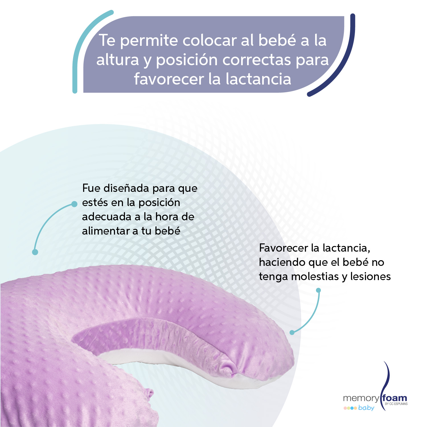 Foto 4 pulgar | Almohada De Lactancia/ Cojín Para Alimentar Bebé Con Biberón  O Fórmula Con Funda Lavable Lila