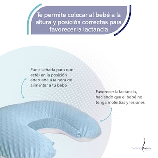 Foto 3 | Almohada De Lactancia/ Cojín Para Alimentar Bebé Con Biberón O Fórmula Con Funda Lavable Azul