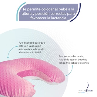 Foto 3 | Almohada De Lactancia/ Cojín Para Alimentar Bebé Con Biberón O Fórmula Con Funda Lavable Rosa