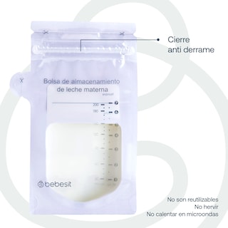 Foto 5 | Pack 30 Bolsas Leche Materna Bebesit Antiderrame 200 Ml