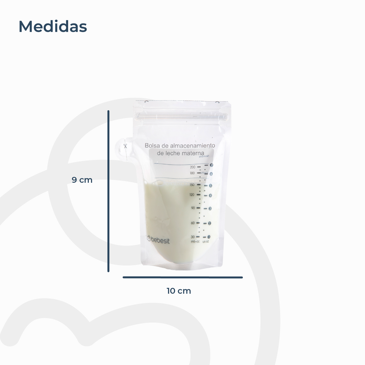 Foto 7 pulgar | Pack 30 Bolsas Leche Materna Bebesit Antiderrame 200 Ml