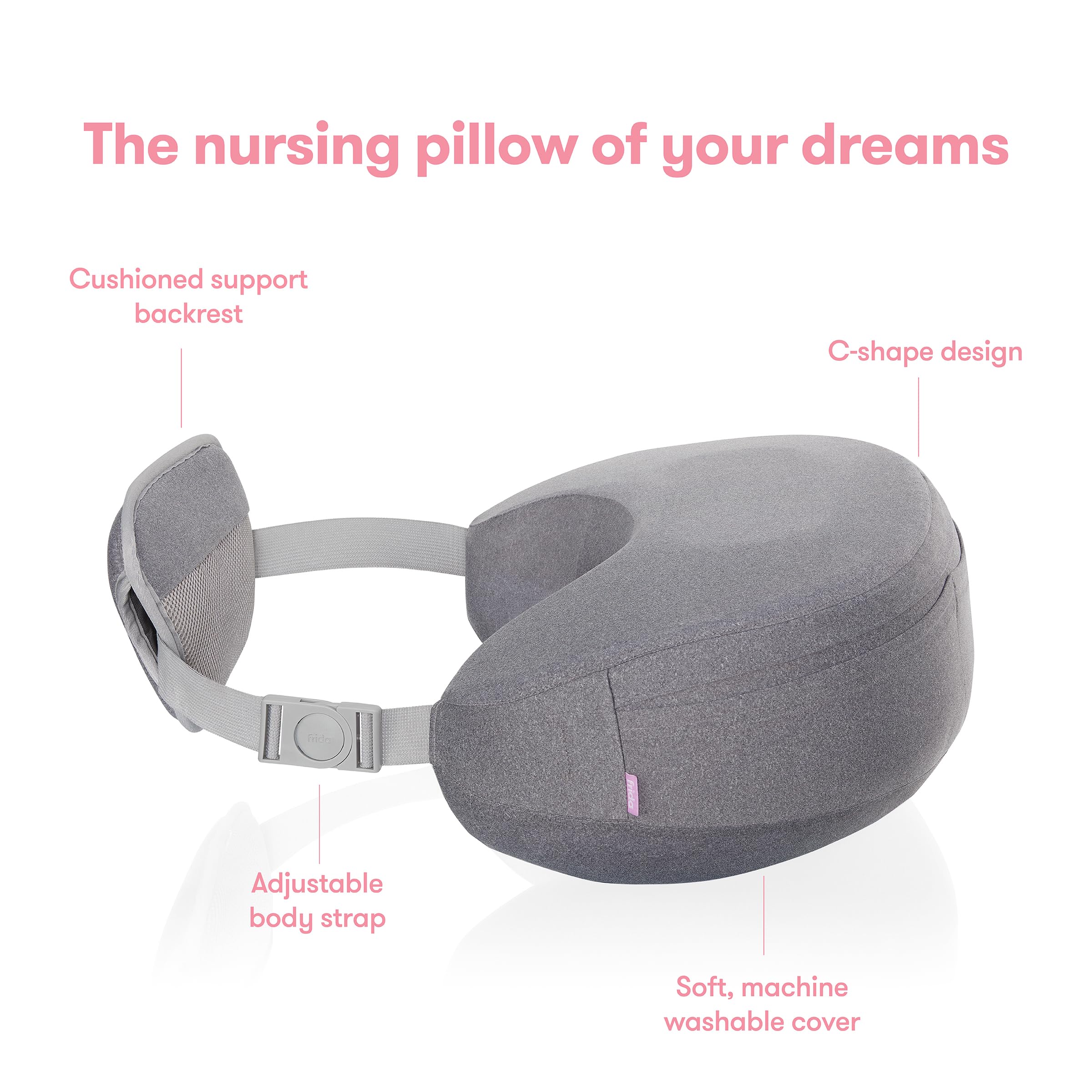 Foto 4 pulgar | Almohada De Lactancia Frida Mom Ajustable Para Amamantar Con Soporte Para La Espalda - Venta Internacional.