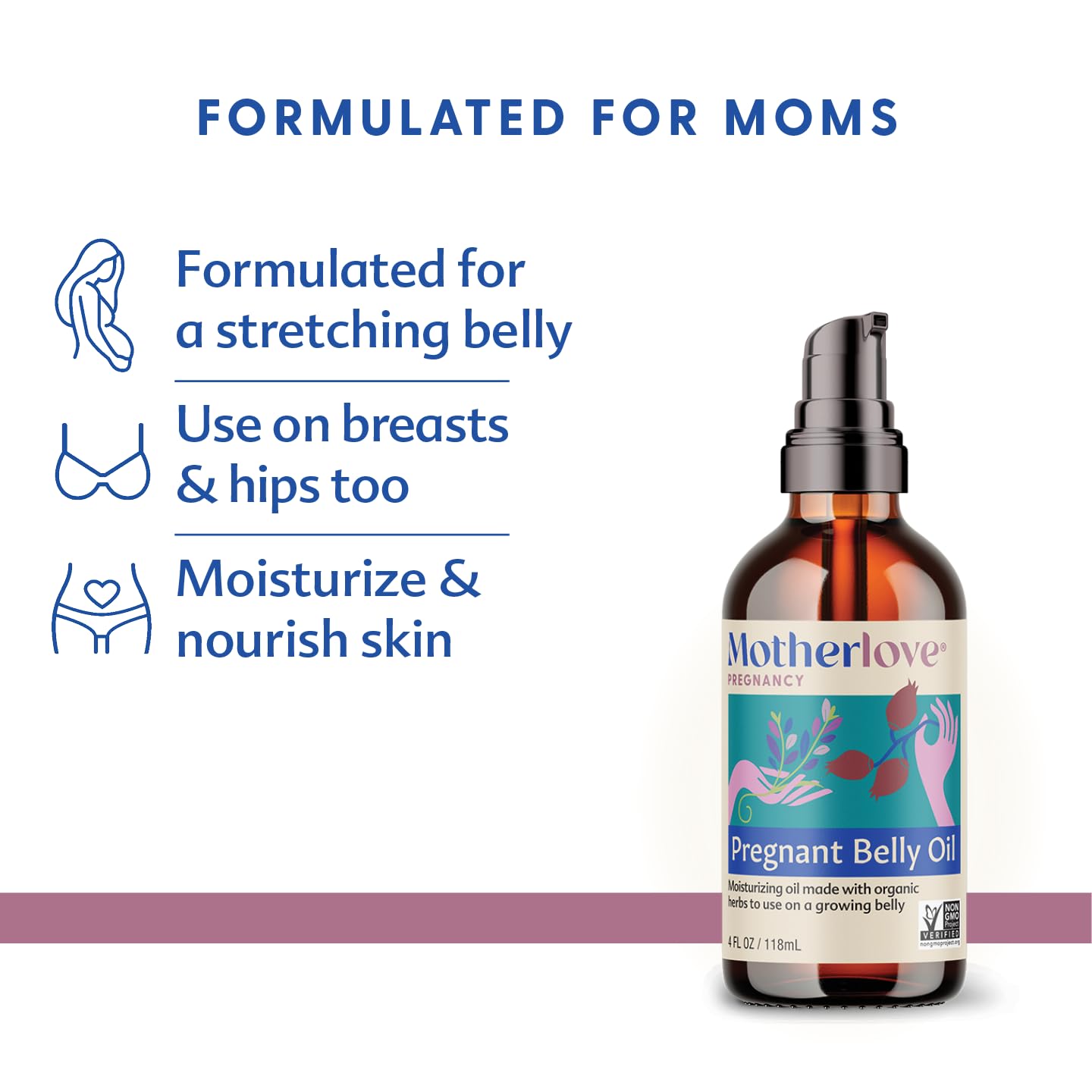 Foto 3 pulgar | Aceite Para Barriga Embarazada Motherlove Natural, 120 Ml, Previene El Estiramiento - Venta Internacional.