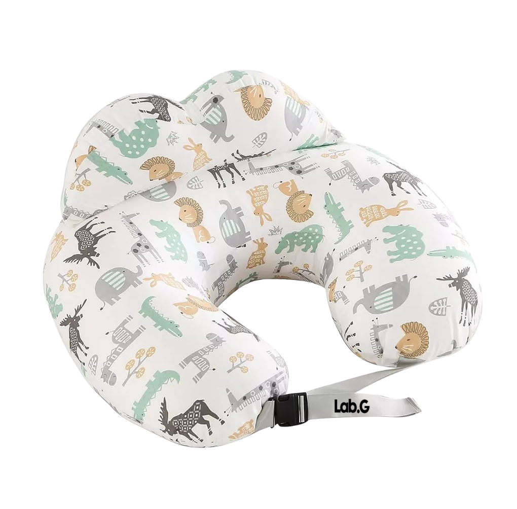 Foto 2 pulgar | Almohada Cojin De Lactancia Para Bebé Amamantar Antirreflujo Blanco Dibujos Animales