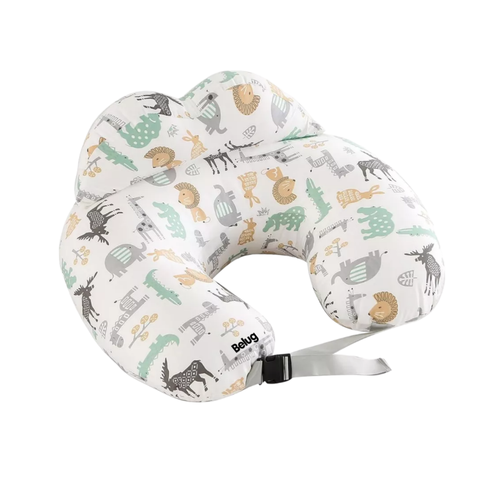 Foto 2 pulgar | Almohada Cojín De Lactancia Para Bebé Amamantar Antirreflujo Blanco Dibujos Animales, Belug Blanco