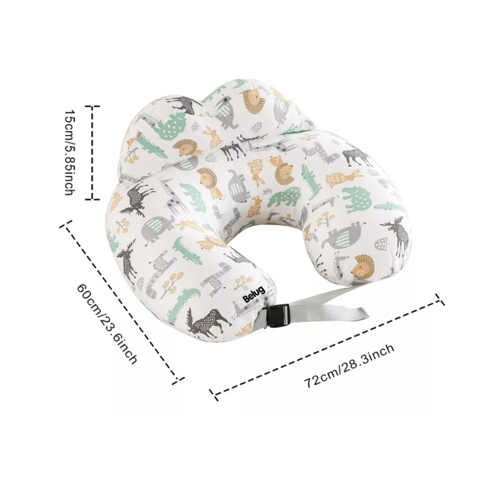 Foto 2 | Almohada Cojín De Lactancia Para Bebé Amamantar Antirreflujo Blanco Dibujos Animales, Belug Blanco