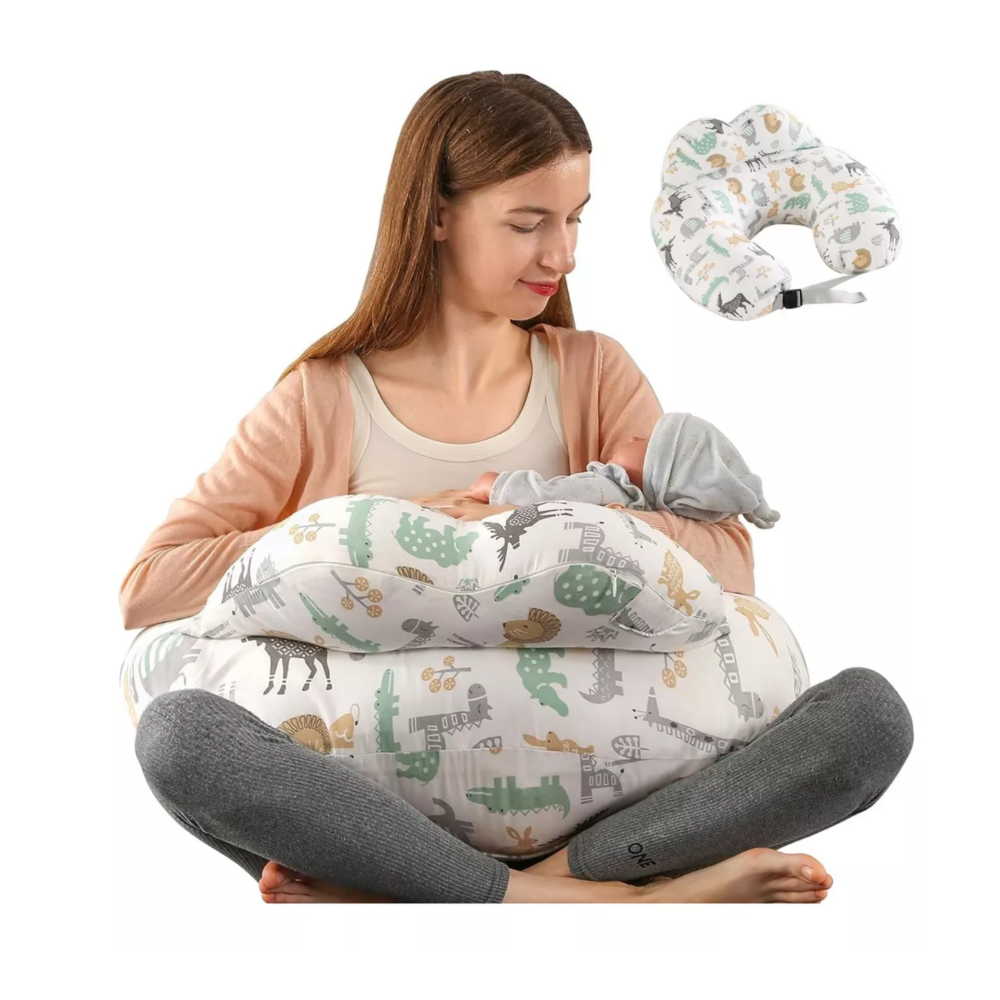 Foto 5 | Almohada Cojín De Lactancia Para Bebé Amamantar Antirreflujo Blanco Dibujos Animales, Belug Blanco
