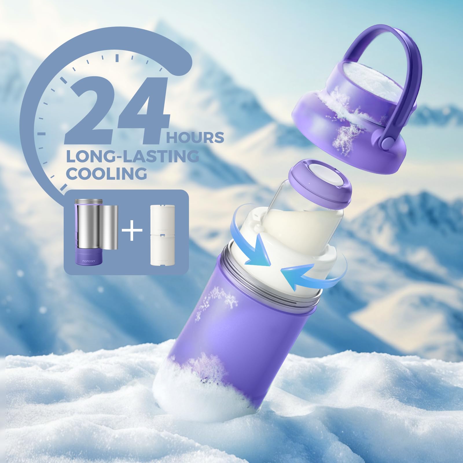 Foto 3 | Enfriador De Leche Materna Momcozy Portátil, 650 Ml, 24 Horas, Refrigeración, Color Morado - Venta Internacional.
