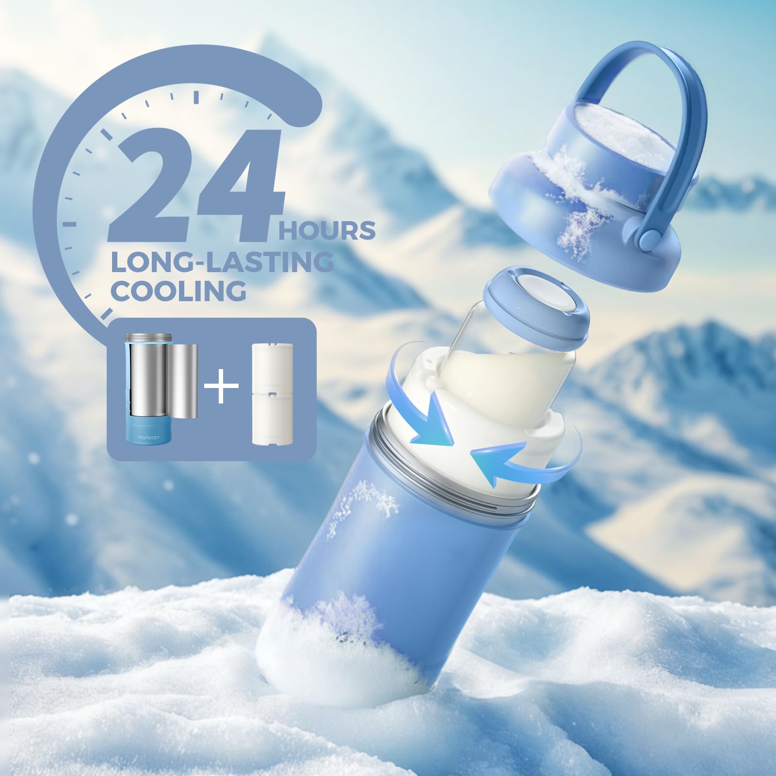 Foto 3 | Enfriador De Leche Materna Portátil Momcozy De 650 Ml Con 2 Biberones - Venta Internacional.
