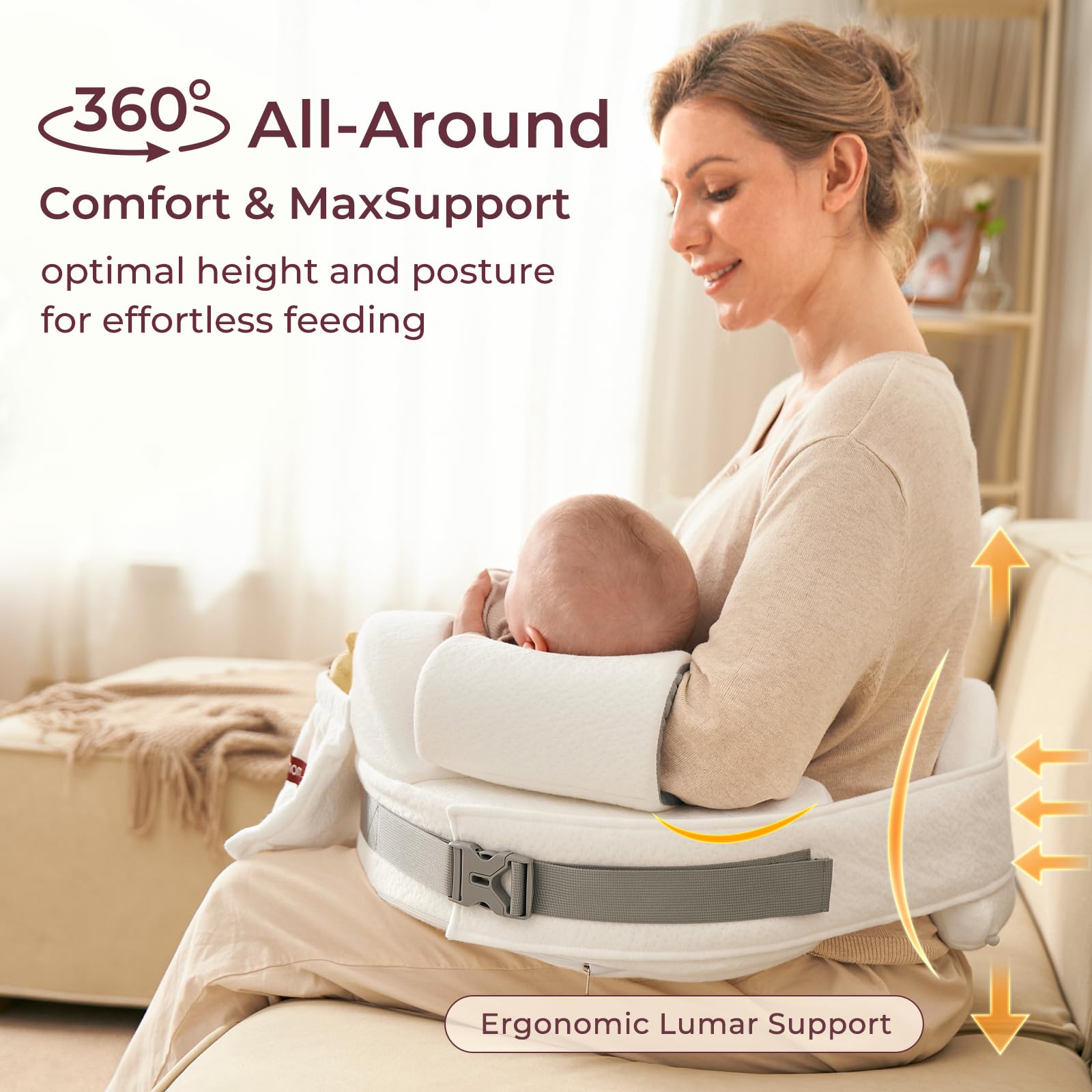 Foto 3 pulgar | Almohada De Lactancia Momcozy Cozypro Con Soporte Ergonómico Integral - Venta Internacional.