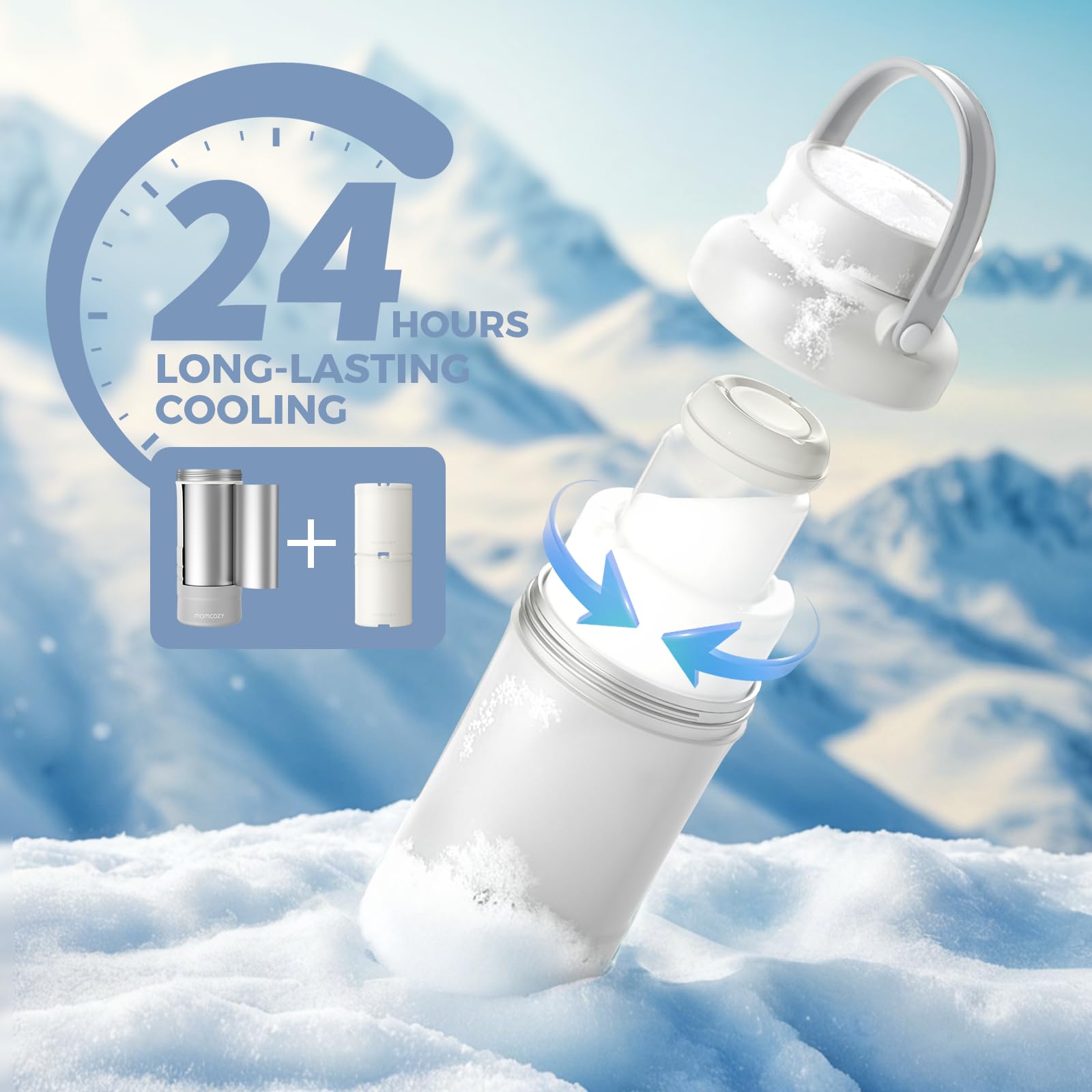 Foto 3 | Enfriador De Leche Materna Portátil Momcozy De 650 Ml Con 2 Biberones - Venta Internacional.