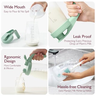 Foto 3 | Jarra De Leche Materna Momcozy, Resistente Al Calor Y Al Frío, 1 Litro, Verde - Venta Internacional.