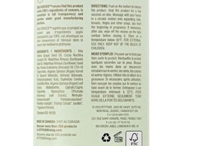Foto 7 | Aceite Antiestrías Attitude, Sin Plástico, 90 Ml - Venta Internacional.