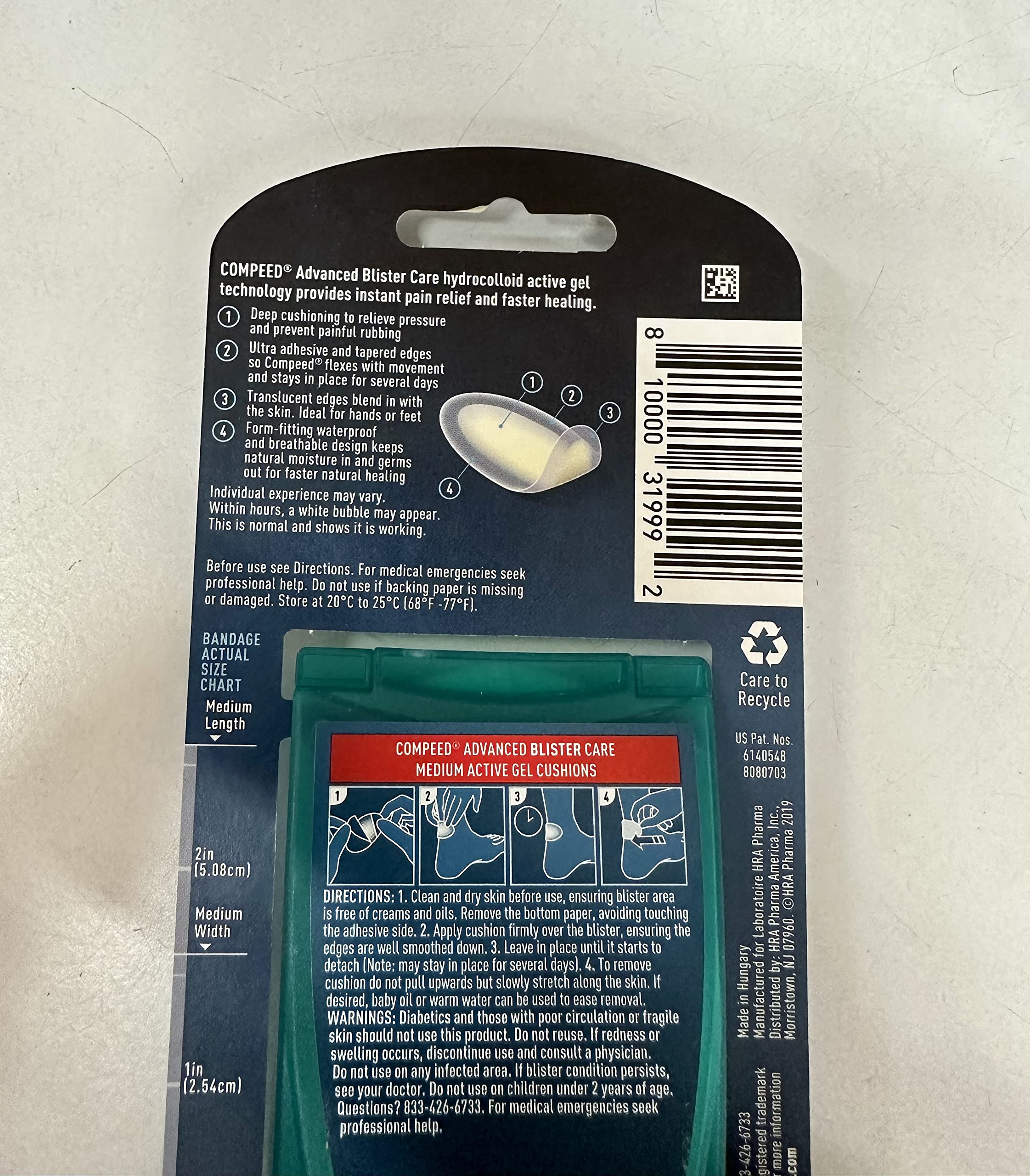 Foto 2 | Cojines Para El Cuidado De Ampollas Compeed Advanced Waterproof 10 Medianos - Venta Internacional.