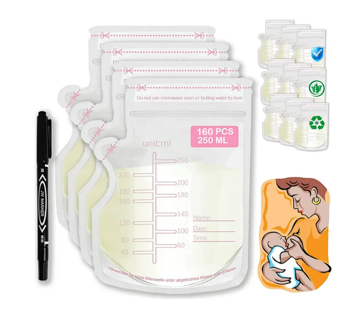 Foto 2 pulgar | Bolsa De Almacenamiento De Leche Materna 250ml 160 Piezas