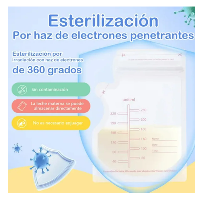 Foto 5 pulgar | Bolsa De Almacenamiento De Leche Materna 250ml 160 Piezas
