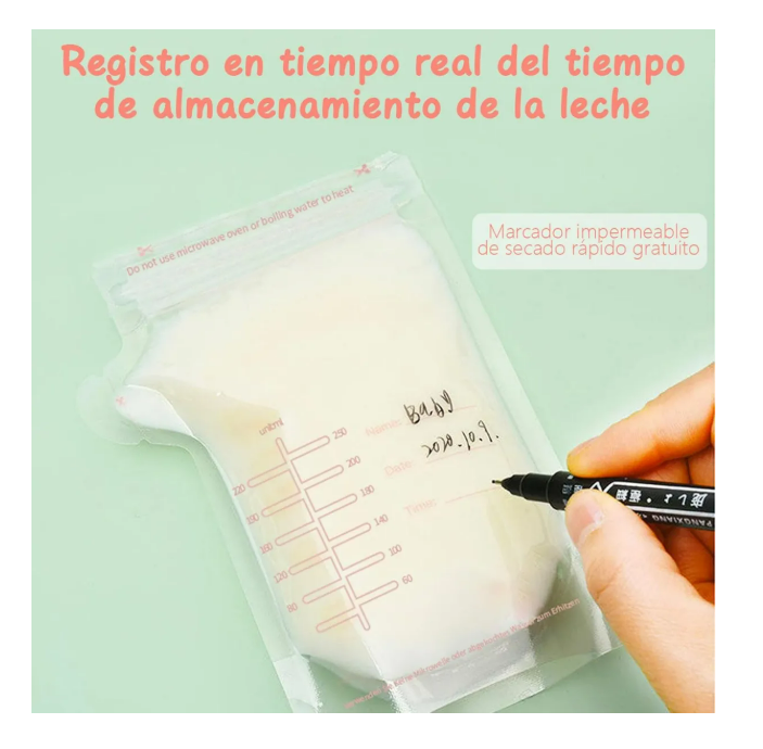 Foto 4 pulgar | Bolsa De Almacenamiento De Leche Materna 250ml 100 Piezas
