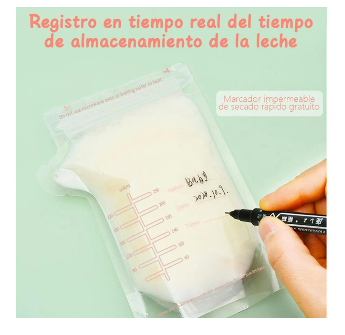 Foto 3 | 200 Piezas Bolsa De Almacenamiento De Leche Materna 250ml