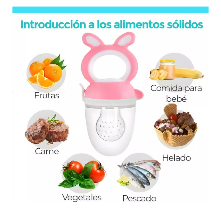 Foto 4 pulgar | Chupón Fruta Y Papilla Alimentador Para Bebé Mordedera 6 Pcs