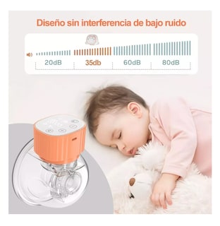 Foto 3 | Sacaleche Extractor Usable De Leche Eléctrico Portátil Transparente Con Naranja
