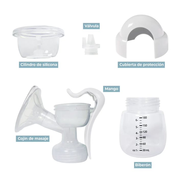 Foto 6 pulgar | Extractor De Leche Manual Con Recipiente De Almacenamiento, Cómodo, Portatil, Sacaleche Y Alimentación Bebe Color Blan