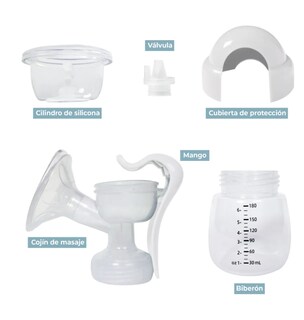 Foto 5 | Extractor De Leche Manual Con Recipiente De Almacenamiento, Cómodo, Portatil, Sacaleche Y Alimentación Bebe Color Blan