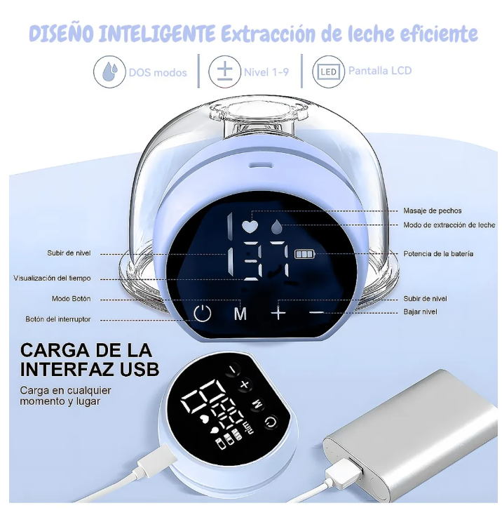 Foto 5 pulgar | Extractor De Saca Leche Eléctrico Portátil Manos Libre 3mode
