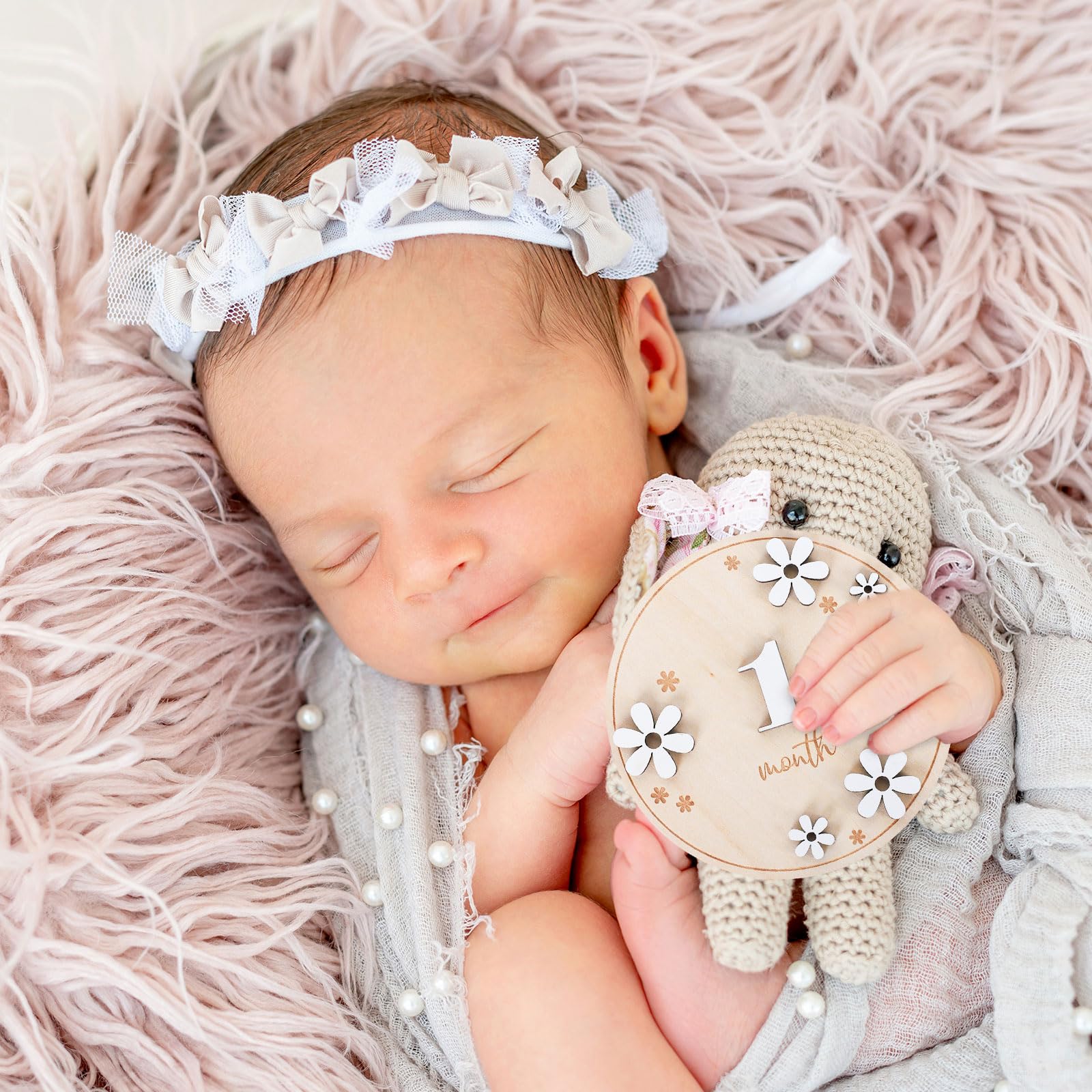 Foto 5 pulgar | Baby Monthly Milestone Cards Whaline, 12 Unidades, 3d, Madera De Margarita - Venta Internacional.