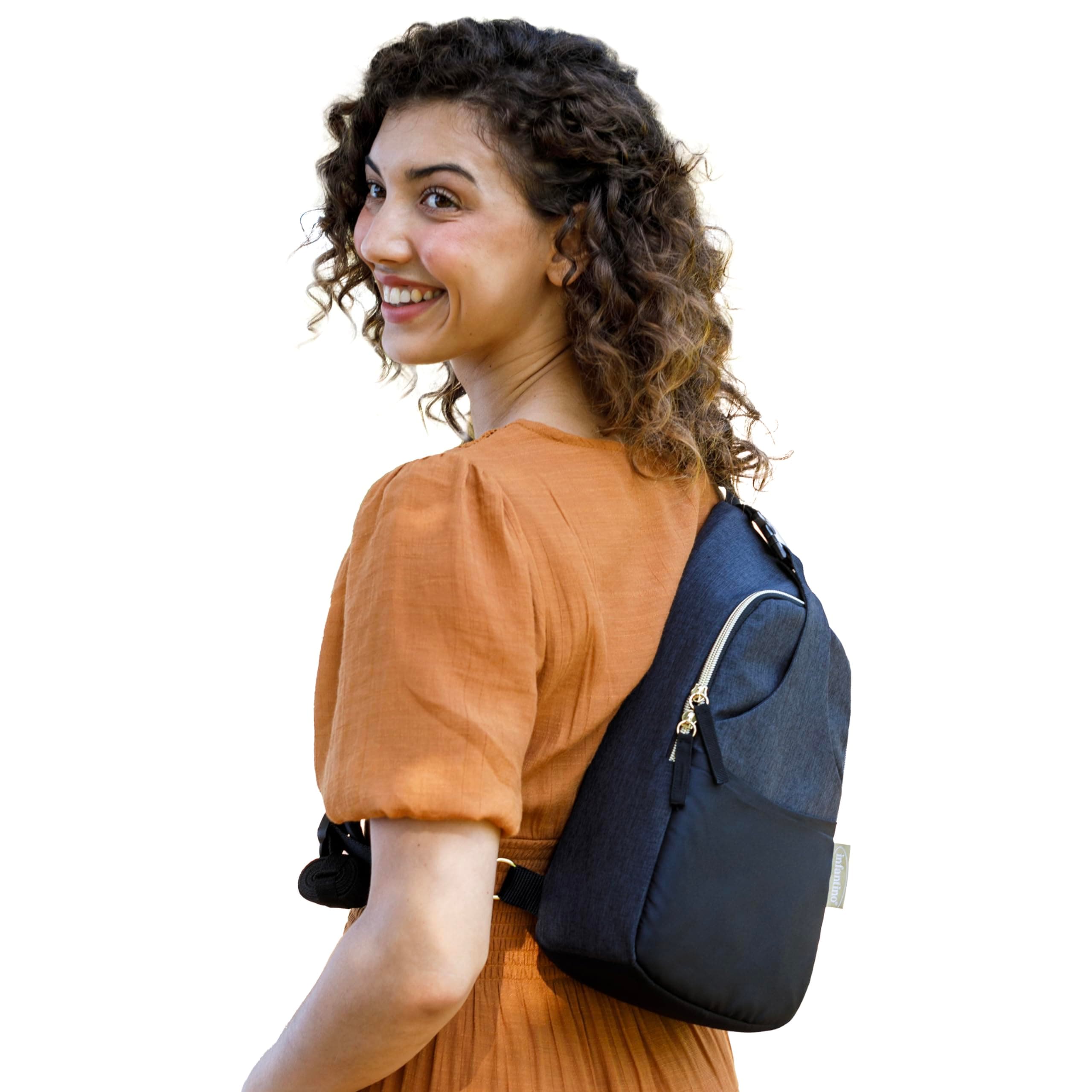 Bolsa De Pañales Infantino Crossbody Ligera Negra - Venta Internacional. $961