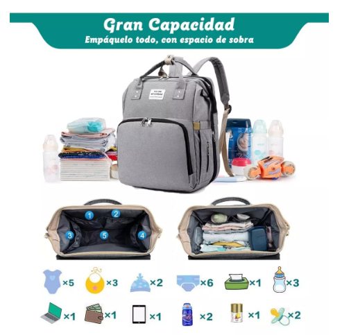 Foto 2 | Mochila Wünd Para Pañales Mochila Bebés Plegable Gran Capacidad