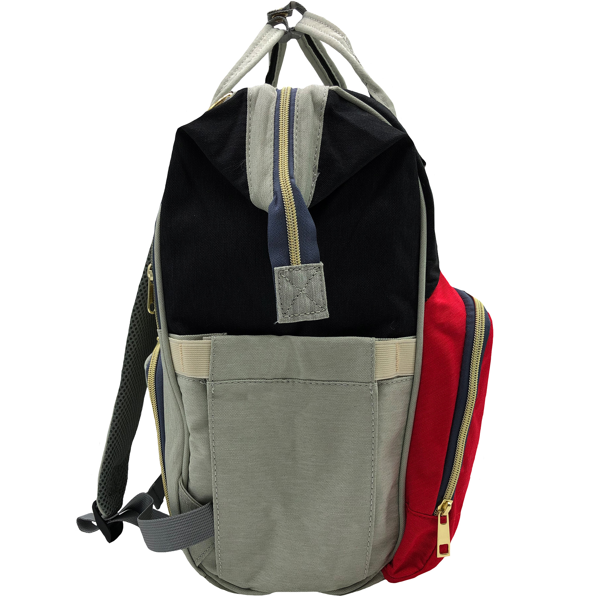 Foto 4 pulgar | Mochila Pañalera Land Moderna Practica Bebes Térmica Oxford Negro Rojo