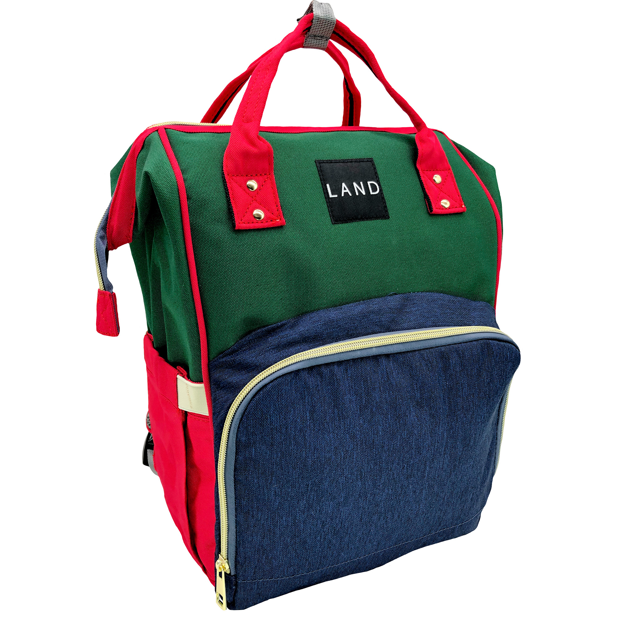 Foto 1 | Mochila Pañalera Land Moderna Practica Bebes Térmica Oxford Verde Azul Ecobaby Original