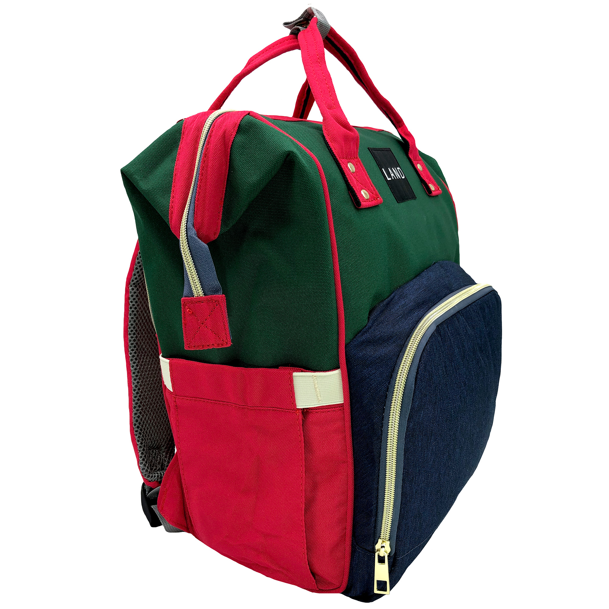 Foto 4 pulgar | Mochila Pañalera Land Moderna Practica Bebes Térmica Oxford Verde Azul Ecobaby Original