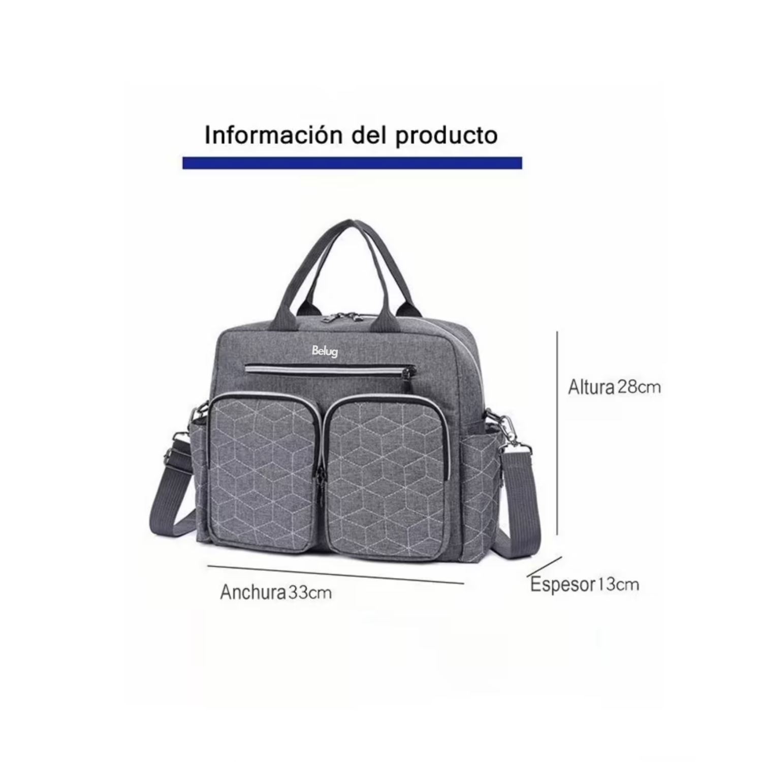 Foto 3 pulgar | Pañalera Multifuncional  Belug Mochila Moderna Para Viaje Y Mamá Gris Oscuro Figurada