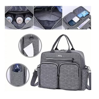 Foto 5 | Pañalera Multifuncional Belug Mochila Moderna Para Viaje Y Mamá Gris Oscuro Figurada