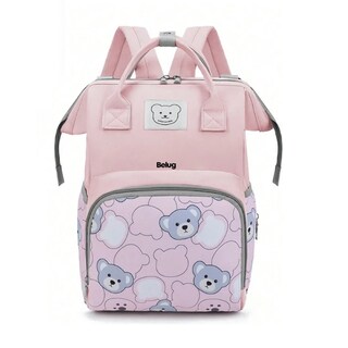 Foto 1 | Mochila Bolsa Pañalera Impermeable Multiusos Belug, Rosa Osos