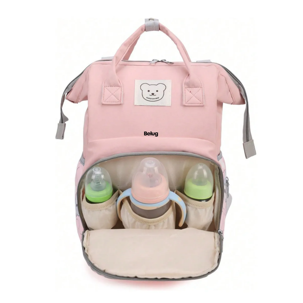 Foto 3 pulgar | Mochila Bolsa Pañalera Impermeable Multiusos Belug,  Rosa Osos