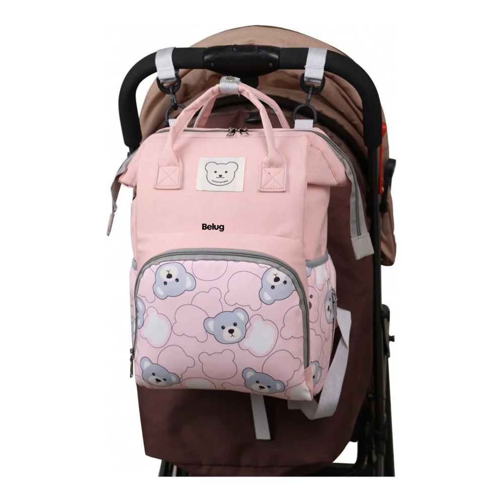 Foto 5 pulgar | Mochila Bolsa Pañalera Impermeable Multiusos Belug,  Rosa Osos