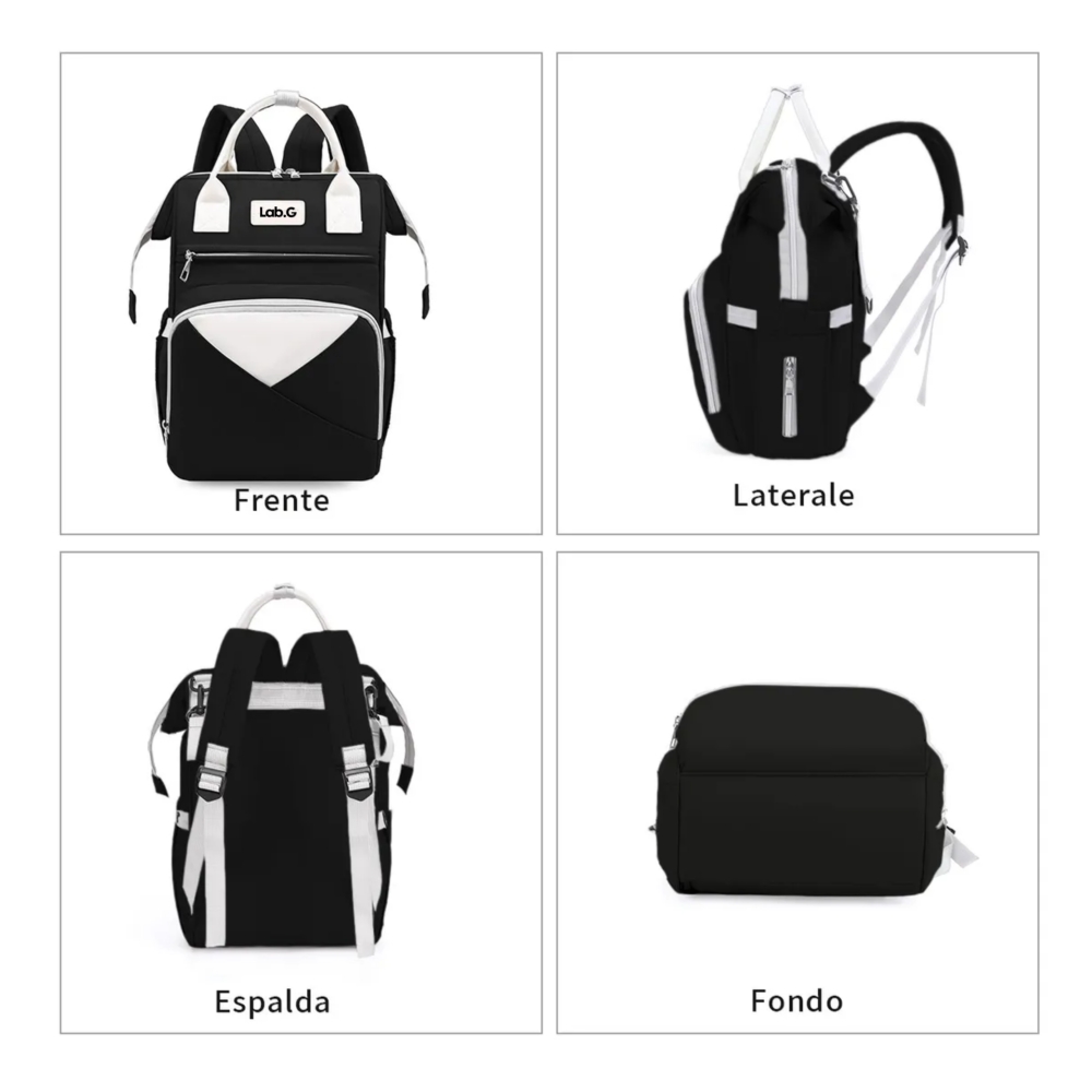 Foto 6 pulgar | Mochilas Pañalera Impermeable Lab.g, Negro Beige