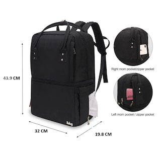 Foto 4 | Mochila Pañalera Impermeable Multifuncional Belug, Negro
