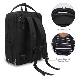 Foto 5 | Mochila Pañalera Impermeable Multifuncional Belug, Negro