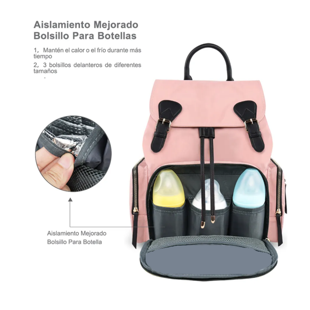 Foto 3 pulgar | Mochila Pañalera Multifunción Bolsa Impermeable Lab.g, Rosa