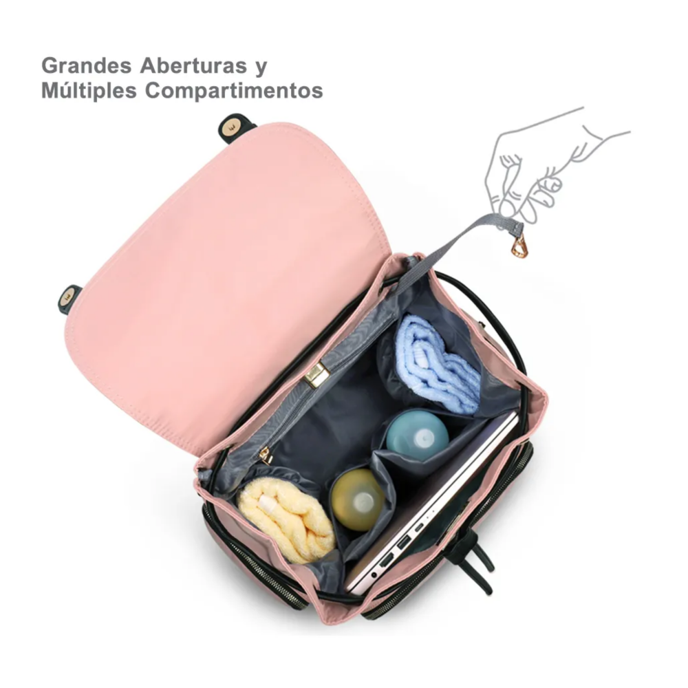 Foto 6 pulgar | Mochila Pañalera Multifunción Bolsa Impermeable Belug, Rosa